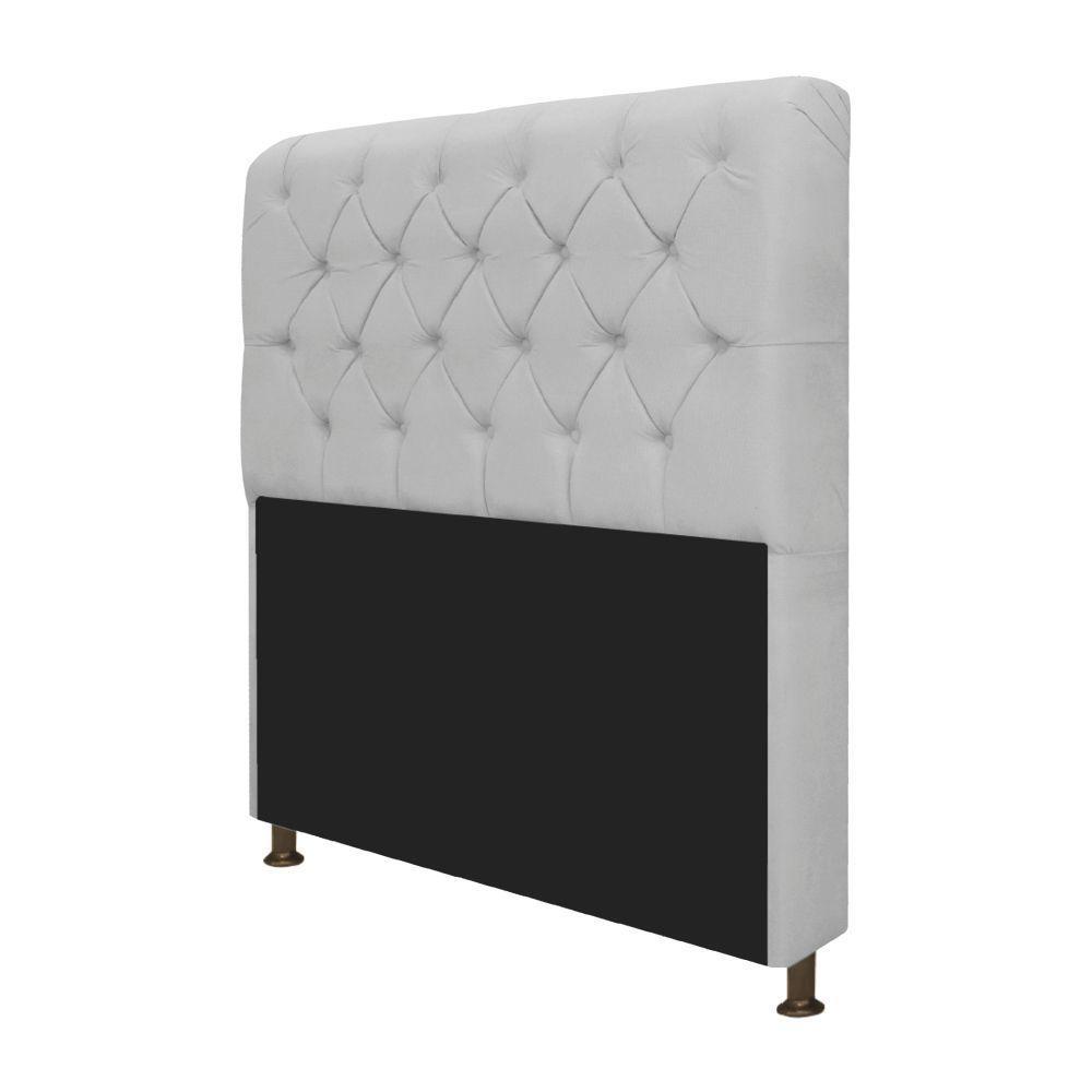 Cabeceira Estofada Lady 195 Cm Solteiro Com Capitonê Corano - Adj Decor Branco - 3