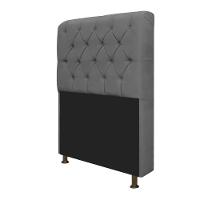 Cabeceira Estofada Lady 90 Cm Solteiro Com Capitonê Corano - Adj Decor Cinza - 3