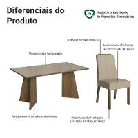 Conjunto Sala De Jantar Tampo De Vidro 4 Cadeiras Rustic/crema/imperial Braga Madesa