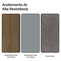 Conjunto Sala De Jantar Tampo De Vidro 4 Cadeiras Rustic/cinza/silver Capri Madesa - 10