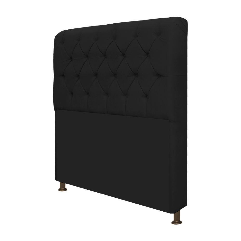 Cabeceira Estofada Lady 160 Cm Solteiro Com Capitonê Corano - Adj Decor Preto - 3