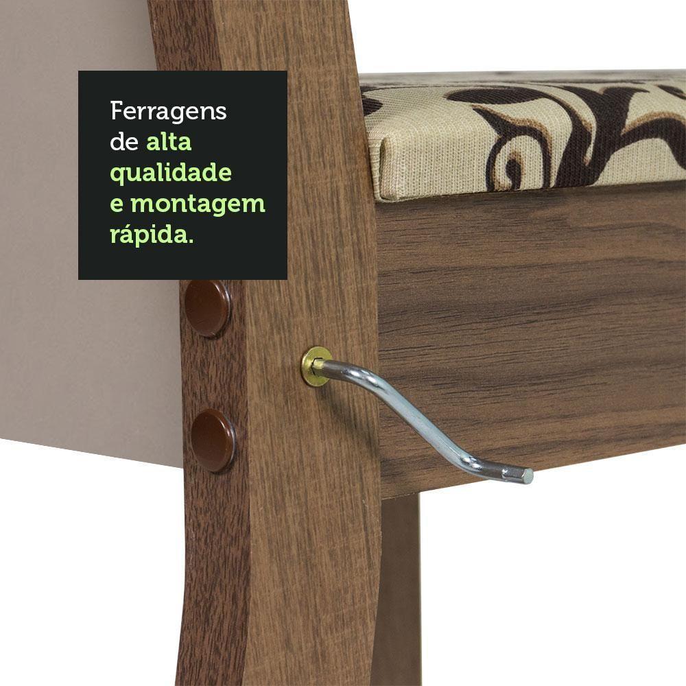 Conjunto Sala De Jantar Mesa Tampo De Madeira 4 Cadeiras Rustic/bege Marrom Sophie Madesa - 7