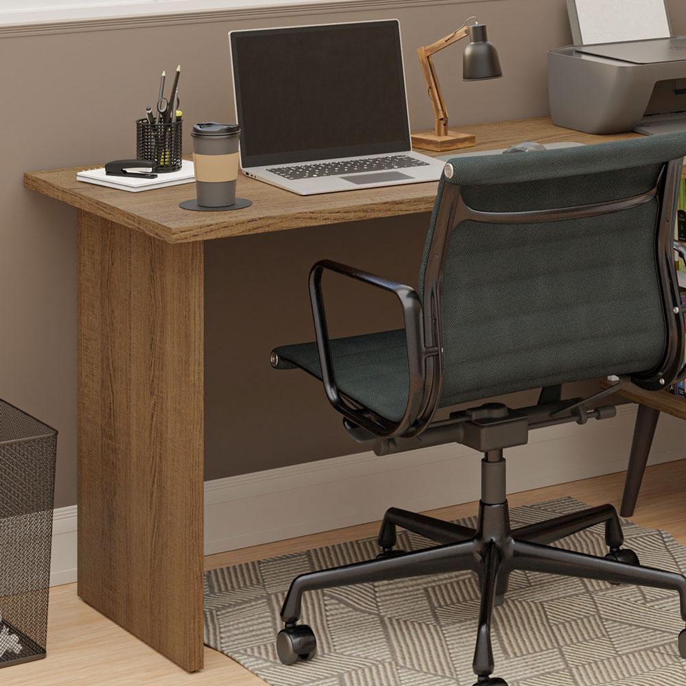 Escrivaninha Mesa De Escritório De Canto 3 Gavetas Branco/rustic Lisboa Madesa - 8