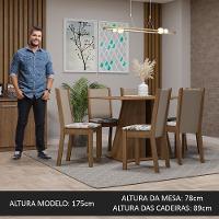 Conjunto Sala De Jantar Mesa Tampo De Madeira 6 Cadeiras Rustic/hibiscos Wendy Madesa - 8