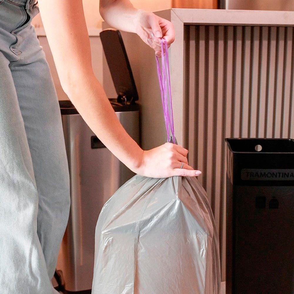 Saco De Lixo Para Lixeiras Tramontina Com Cordão De Fechamento 40 Litros - 3