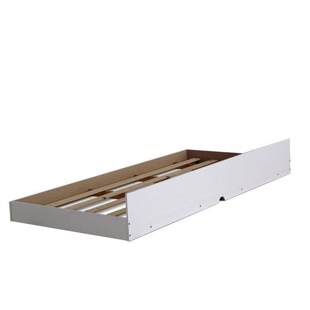 Cama Solteiro Barcelona Branco E Preto Com Cama Auxiliar - Tebarrot - 3