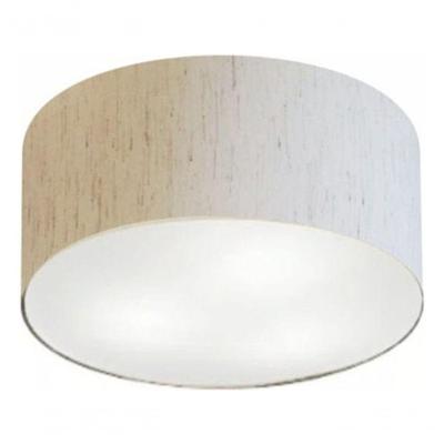 Plafon Cilíndrico Vivare Md-3010 Cúpula Em Tecido 30x12cm - Bivolt Linho-bege 127/220v