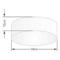Plafon Para Sala Cilíndrico Sl-3046 Cúpula Cor Algodão Crú - 2