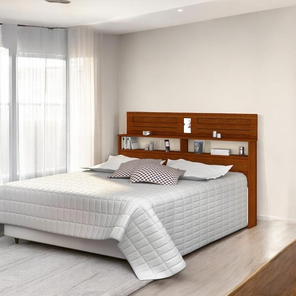 Cabeceira Elegante Bergen Queen Cinamomo E Off White - 1