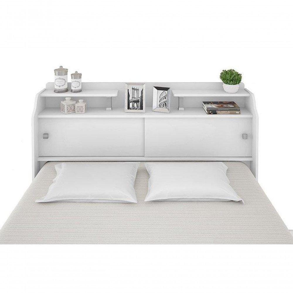 Cabeceira Elisa Casal Framar Box 1,38cm Branco / Preto - 2