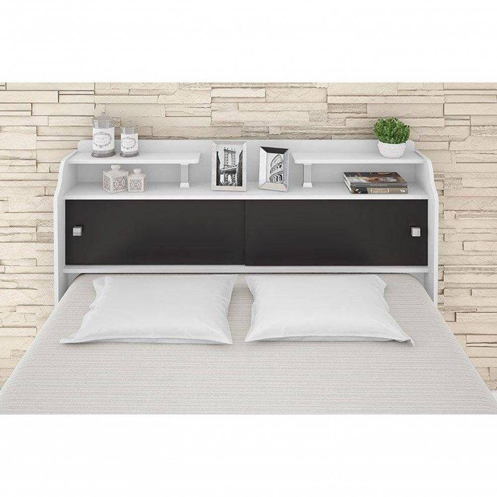 Cabeceira Elisa Casal Framar Box 1,38cm Branco / Preto - 6