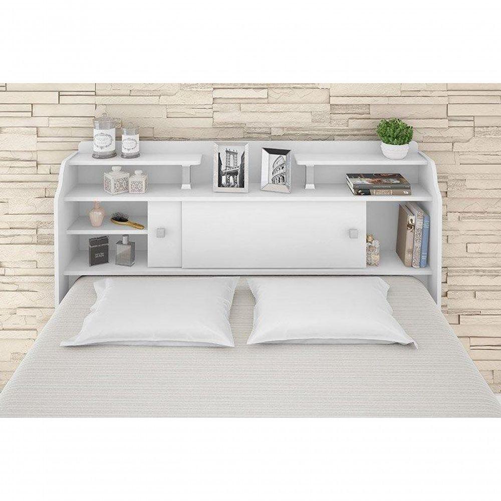 Cabeceira Elisa Casal Framar Box 1,38cm Branco / Preto - 8