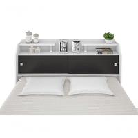 Cabeceira Elisa Casal Framar Box 1,38cm Branco / Preto - 7