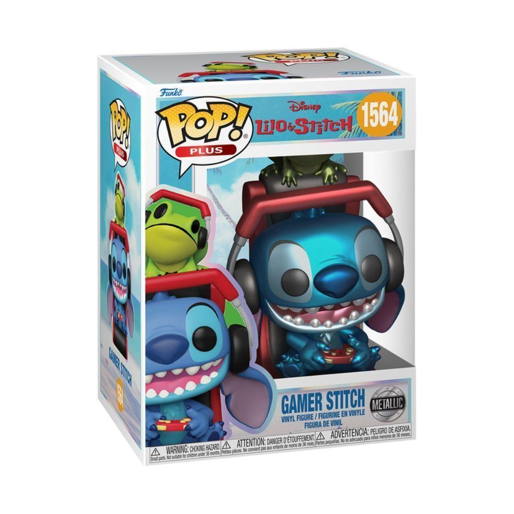 Boneco Funko Pop! Plus Disney Lilo & Stitch - Stitch Gamer (metálico) - 3