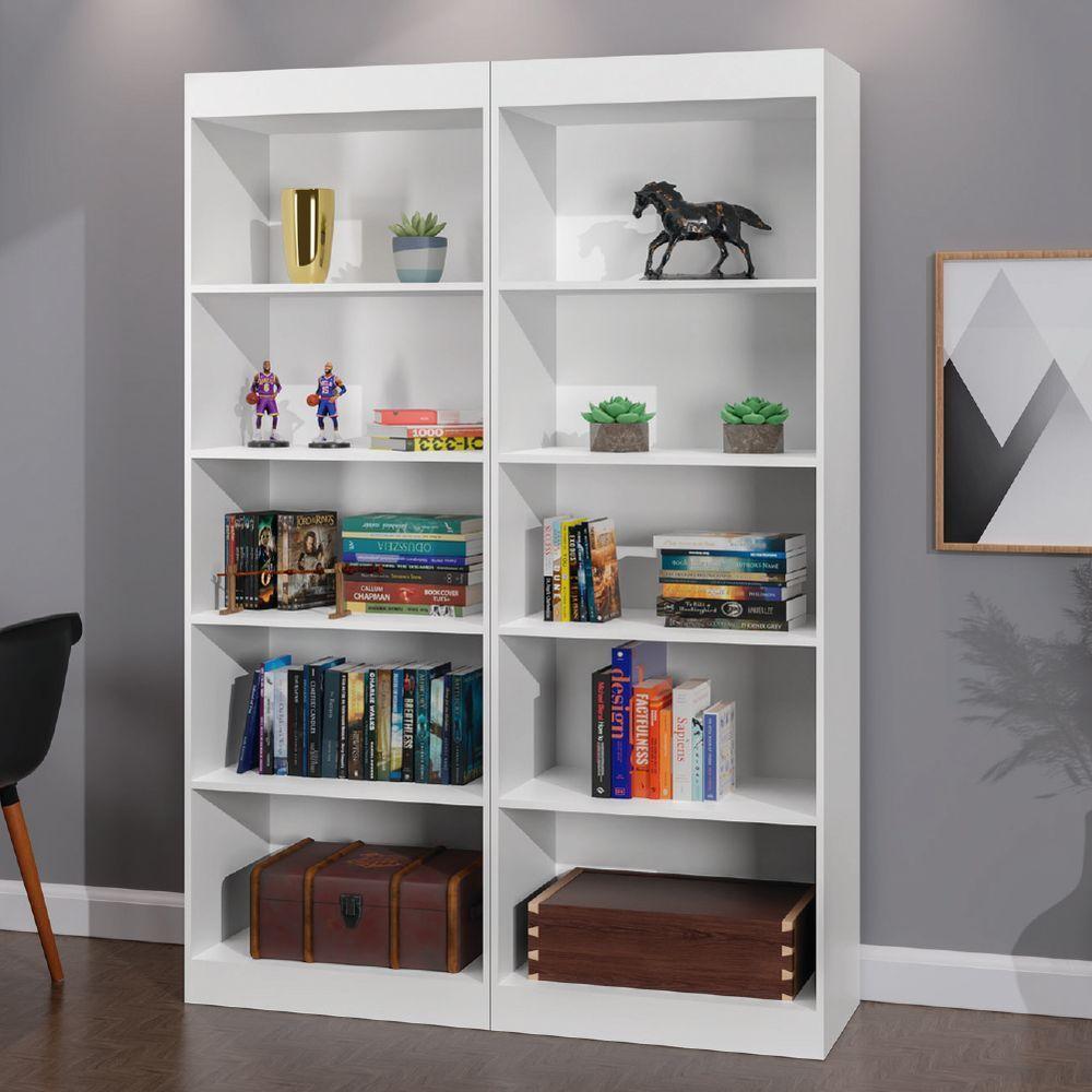 Estante Livreiro Multiuso 8 Prateleiras 1,71m Office Branco J&a Branco Nature - 1