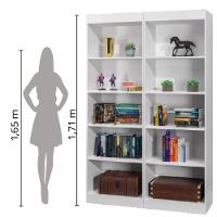 Estante Livreiro Multiuso 8 Prateleiras 1,71m Office Branco J&a Branco Nature - 3