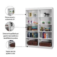 Estante Livreiro Multiuso 8 Prateleiras 1,71m Office Branco J&a Branco Nature