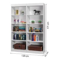 Estante Livreiro Multiuso 8 Prateleiras 1,71m Office Branco J&a Branco Nature - 5