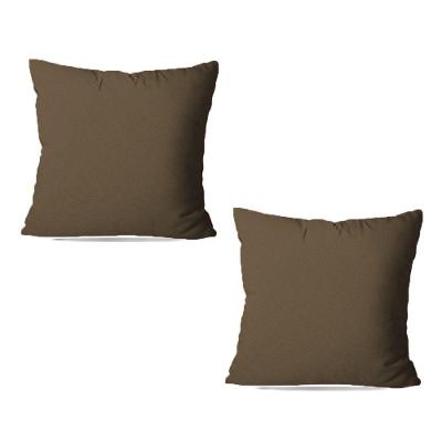 Kit 02 Capas de Almofadas Suede Marrom