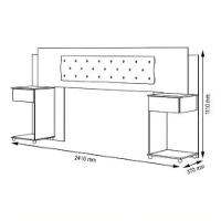 Cabeceira Box Ajustável Com Mesa De Cabeceira Bruna Branca