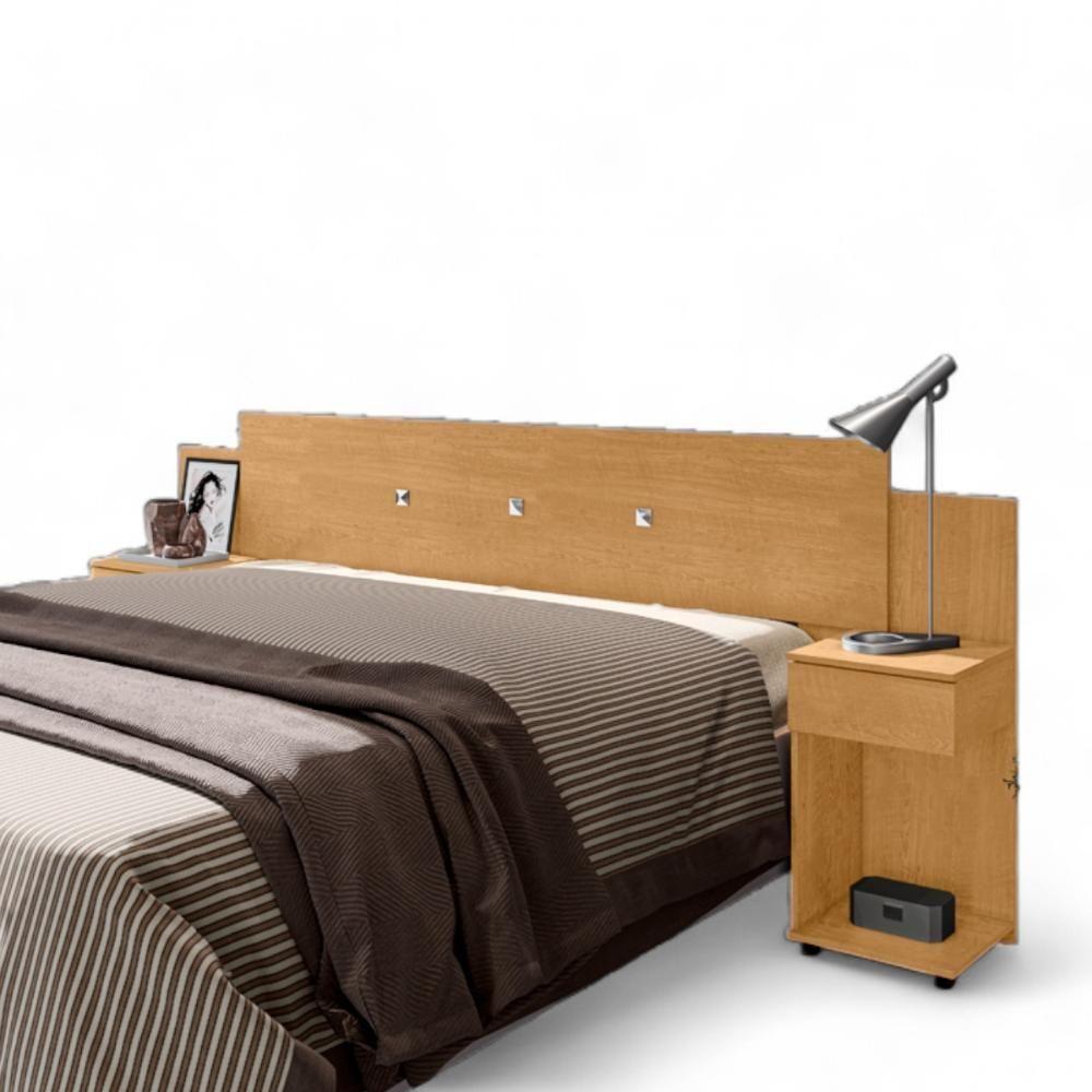 Cabeceira Box Ajustável Com Mesa De Cabeceira Arabella Naturalle - 2
