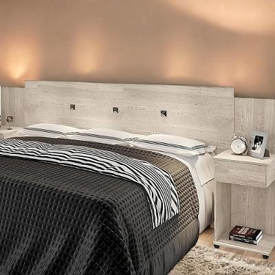 Cabeceira Box Ajustável Com Mesa De Cabeceira Bruna Amarula