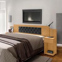 Cabeceira Ajustável Arabella Naturalle Com Capitonê Preto - 1