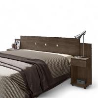 Cabeceira Box Ajustável Com Mesa De Cabeceira Bruna Chocolate - 2