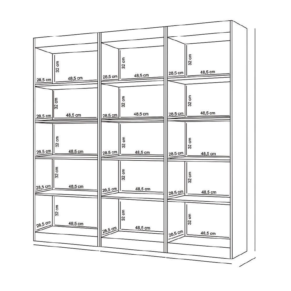 Estante Livreiro Multiuso 12 Prateleiras 1,71m Office Preto J&a Preto - 5