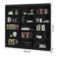 Estante Livreiro Multiuso 12 Prateleiras 1,71m Office Preto J&a Preto