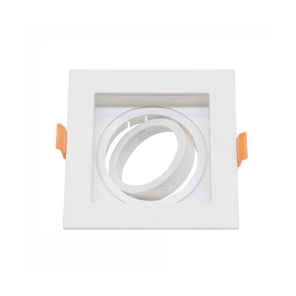 Spot Embutir Recuado Mr16 Gu10 Quadrado Direcionável Branco - 1