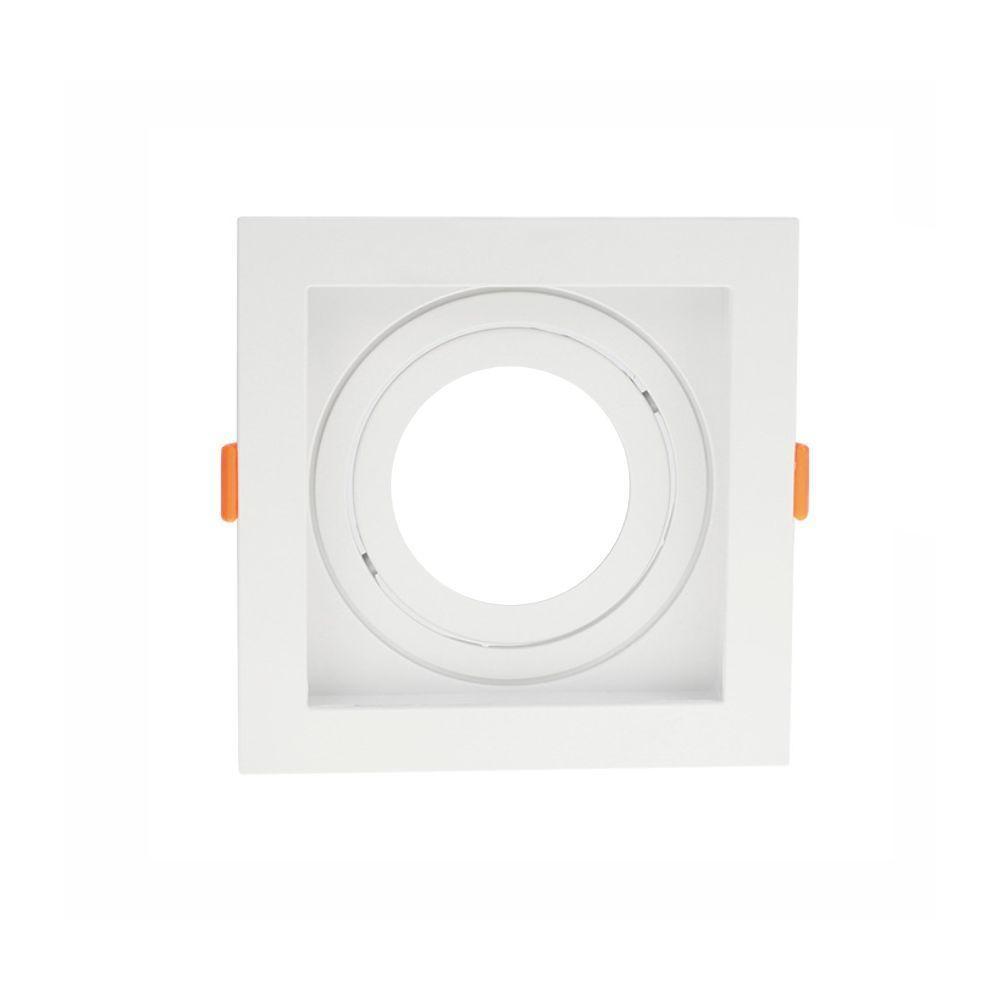Spot Embutir Recuado Mr16 Gu10 Quadrado Direcionável Branco - 2