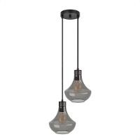 Lustre Pendente Blumenau Verbena Duplo E27 Bivolt Fumê - 2