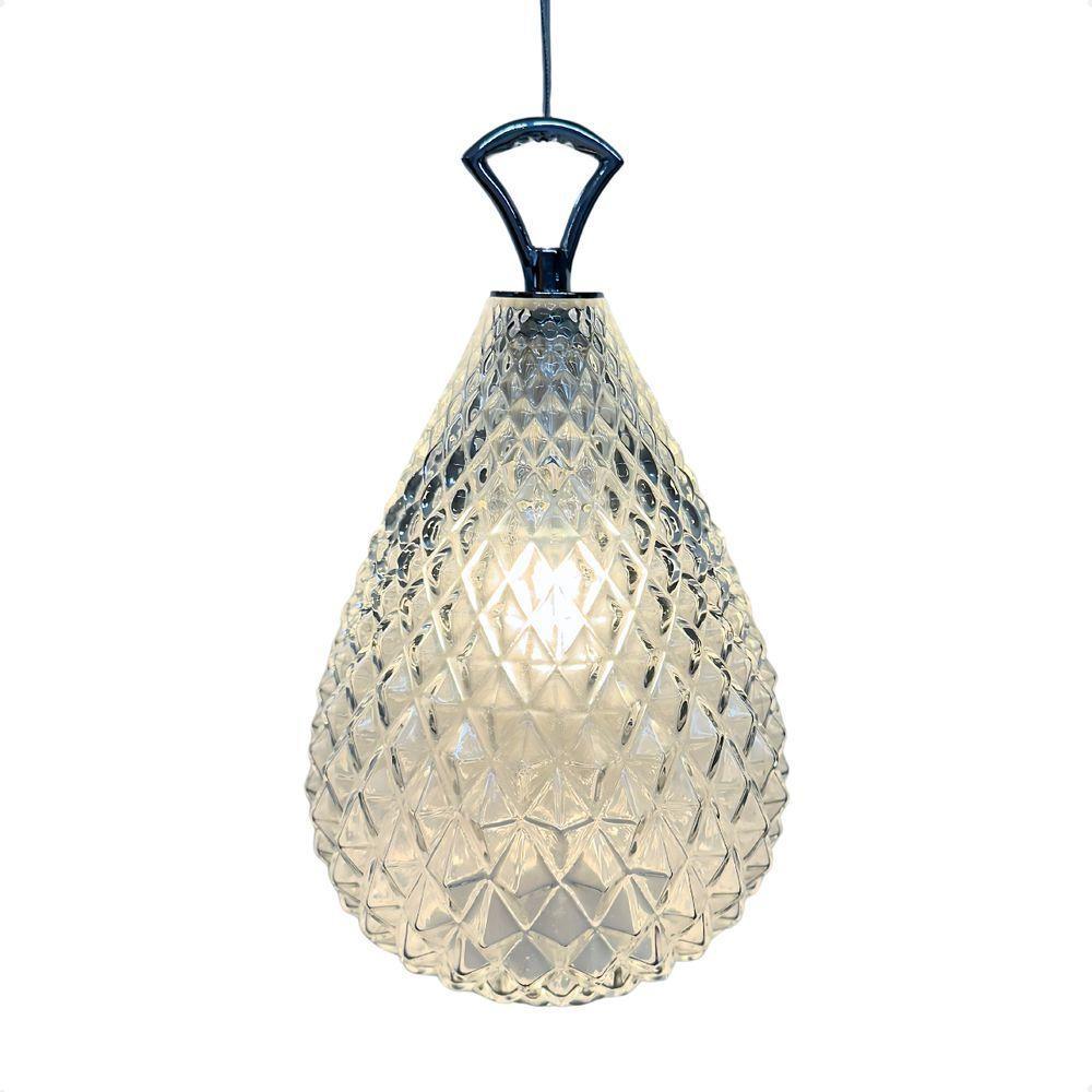 Lustre Pendente Taschibra Cris Vidro Transparente E14 Bivolt - 1