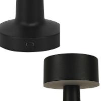 Luminária Abajur Mesa Led Jimp Dimerizável S/ Fio Recarregável Taschibra Preto