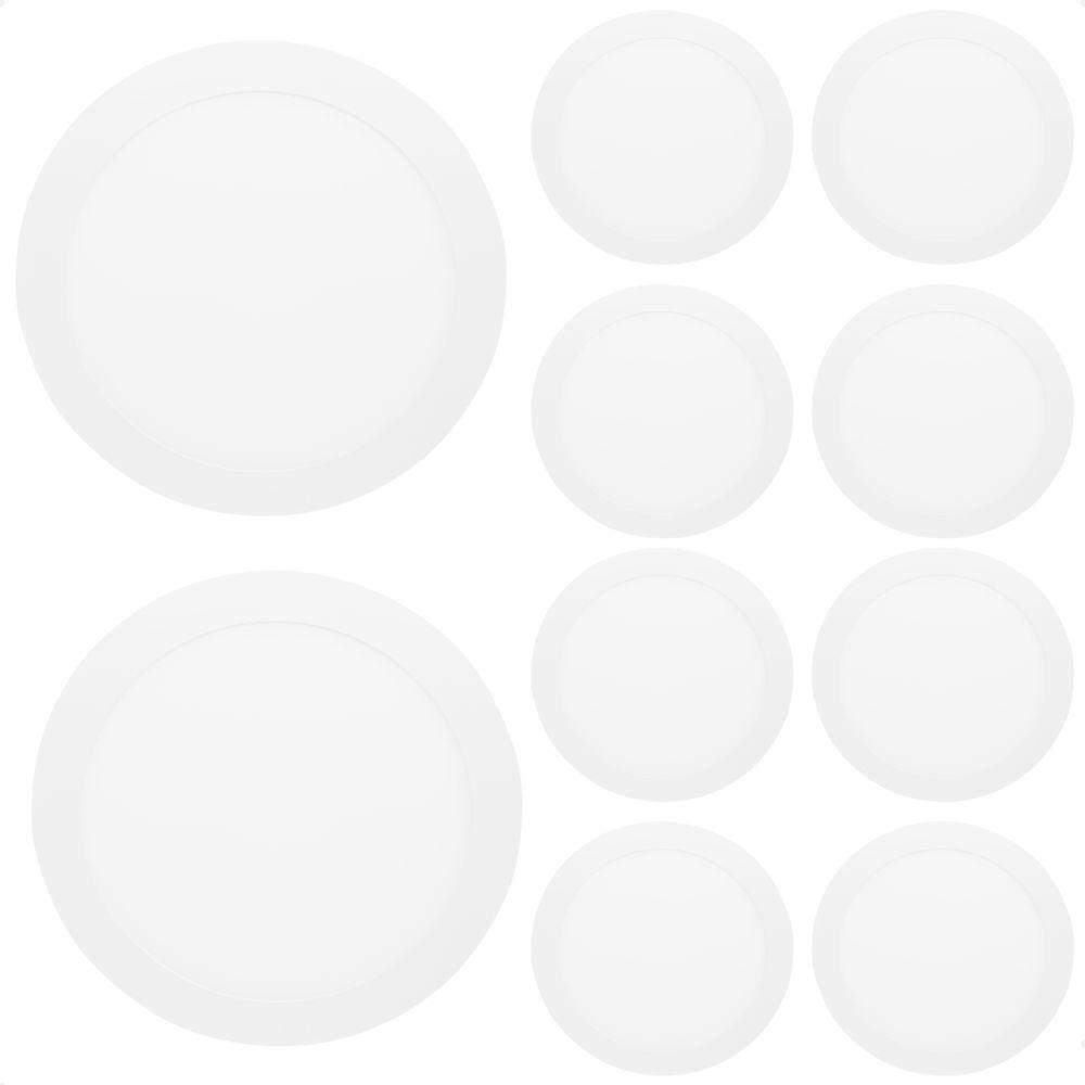 Kit 10 Painel De Led Redondo Embutir 12w Bivolt Taschibra 4000k Neutro - 1