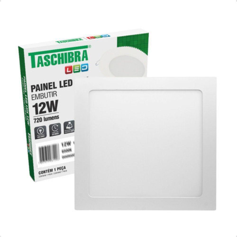 Kit 2 Painel De Led Quadrado Embutir 12w Bivolt Taschibra 6500k Frio - 3