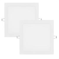 Kit 2 Painel De Led Quadrado Embutir 12w Bivolt Taschibra 6500k Frio - 1