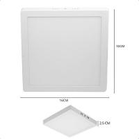 Kit 5 Painel De Led Quadrado Sobrepor 12w Bivolt Taschibra 6500k Frio - 9