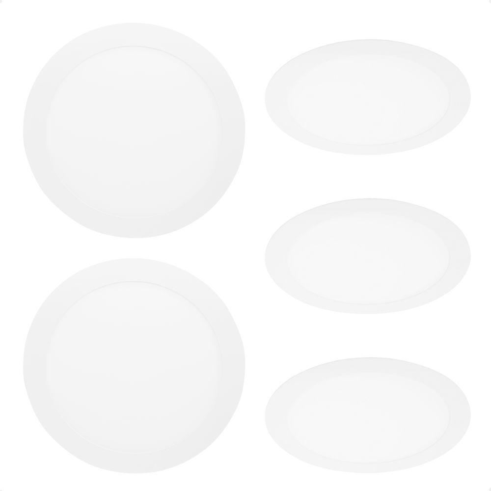 Kit 5 Painel De Led Redondo Embutir 12w Bivolt Taschibra 6500k Frio - 1