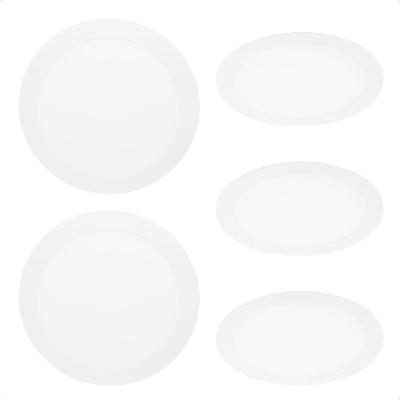 Kit 5 Painel De Led Redondo Embutir 12w Bivolt Taschibra 6500k Frio