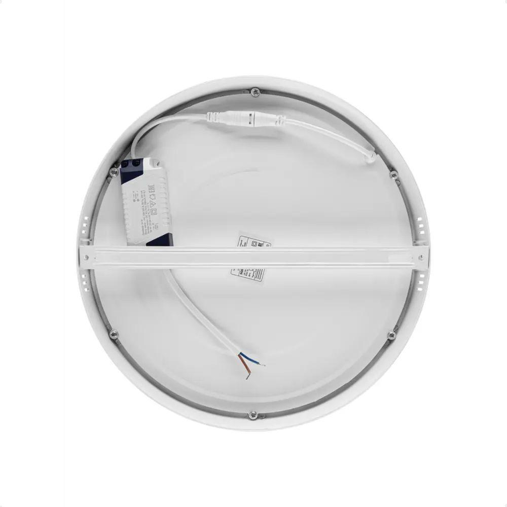 Kit 5 Painel De Led Redondo Sobrepor 12w Bivolt Taschibra 3000k Quente - 7