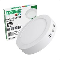 Kit 5 Painel De Led Redondo Sobrepor 12w Bivolt Taschibra 3000k Quente - 2