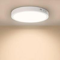 Kit 5 Painel De Led Redondo Sobrepor 12w Bivolt Taschibra 3000k Quente - 3