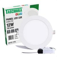 Kit 10 Painel De Led Redondo Embutir 12w Bivolt Taschibra 3000k Quente - 3