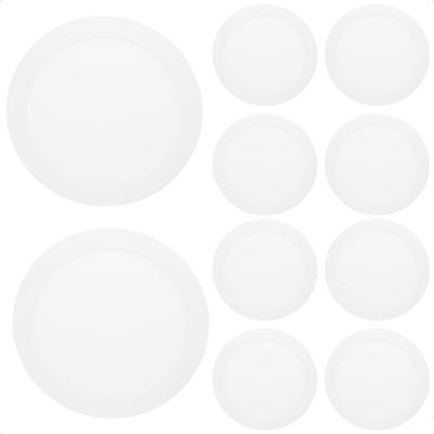 Kit 10 Painel De Led Redondo Embutir 12w Bivolt Taschibra 6500k Frio