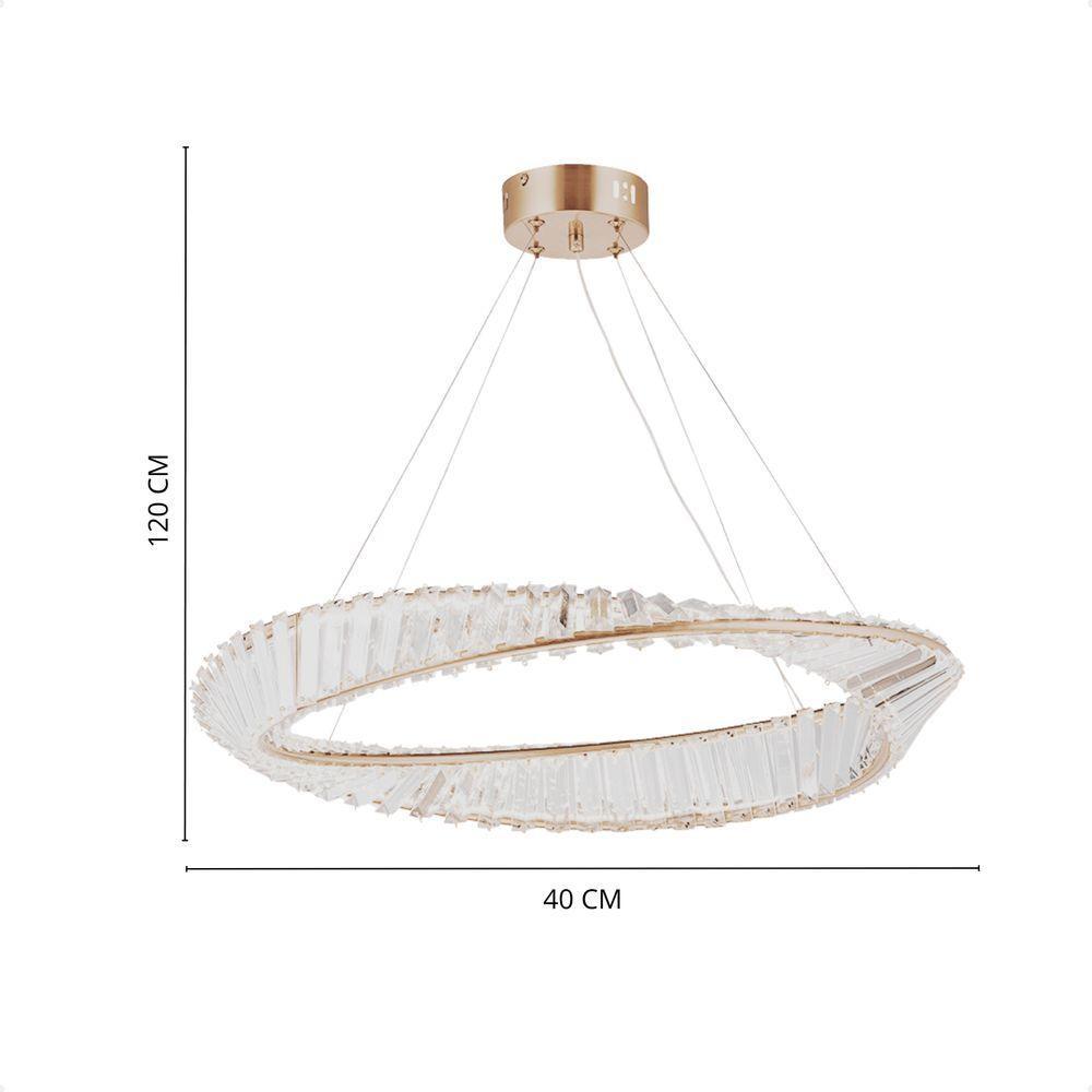 Pendente Led Moderno Taschibra Revolve 40cm Luz Quente 3000k Bivolt - 4
