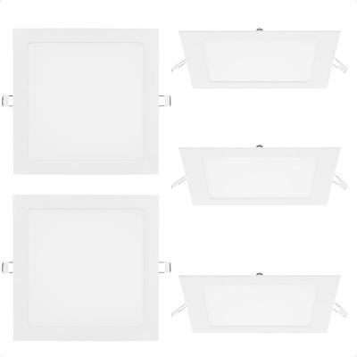 Kit 5 Painel De Led Quadrado Embutir 12w Bivolt Taschibra 3000k Quente