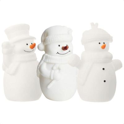 Kit 3 Enfeite Natal Boneco De Neve Led A Pilha Taschibra