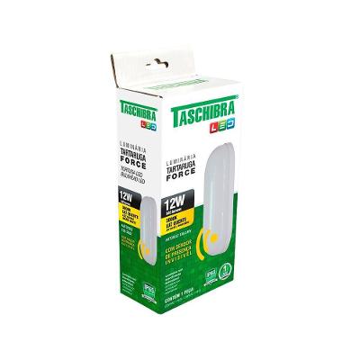 Arandela Tartaruga Led Taschibra Force C/ Sensor 12w Ip65 Bivolt 3000k Quente